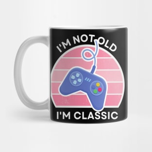 I'm not old, I'm Classic | Game Controller | Retro Hardware | Vintage Sunset | Gamer girl, '80s '90s Video Gaming Mug